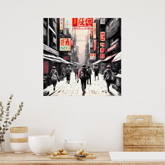 Tokyo Street Poster (Keuken)