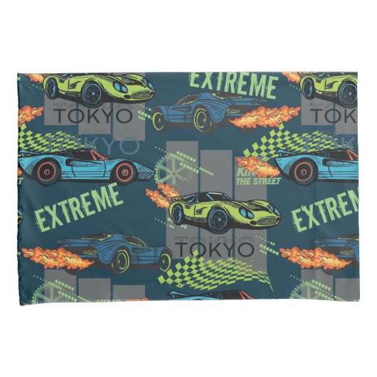  Tokyo Street Racing Pattern Kussensloop (Voorkant-Rechts)