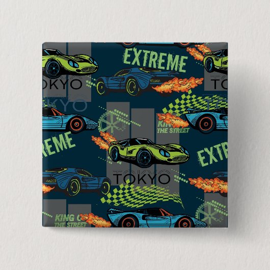  Tokyo Street Racing Pattern Vierkante Button 5,1 Cm (Voorkant)