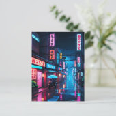 Tokyo Street 's nachts LoFi Art Briefkaart (Staand voorkant)