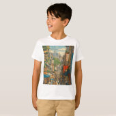 "Tokyo Street Scene: Een herge-geïnspireerd tinnen T-shirt (Voorkant volledig)