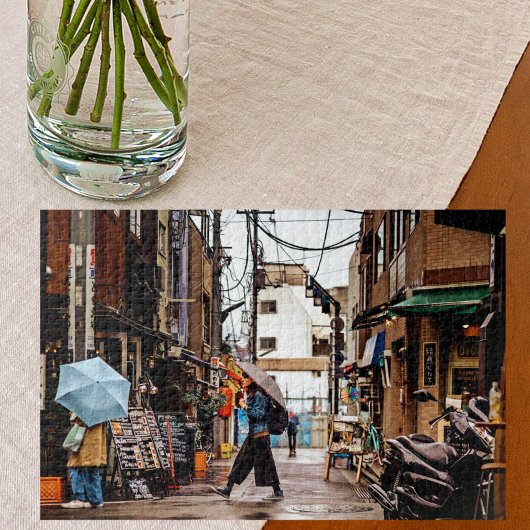 Tokyo Street Scene Japan Umbrellas uitdagende Fun Legpuzzel