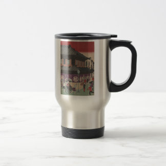 Tokyo Street Scene met Pharmacy Travel Mug Reisbeker