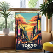 Tokyo Street Sunset-Vibrant stedelijke Japanse sta Foto Afdruk