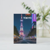 Tokyo Streets at Night Briefkaart (Staand voorkant)