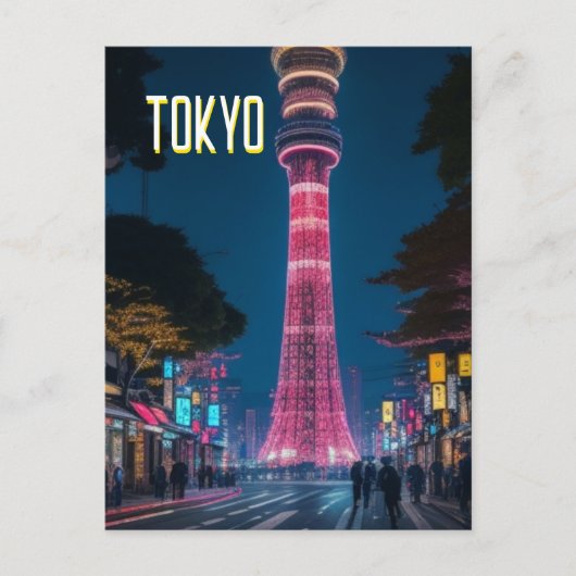 Tokyo Streets at Night Briefkaart (Voorkant)