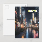 Tokyo Streets at Night Briefkaart (Voorkant / Achterkant)