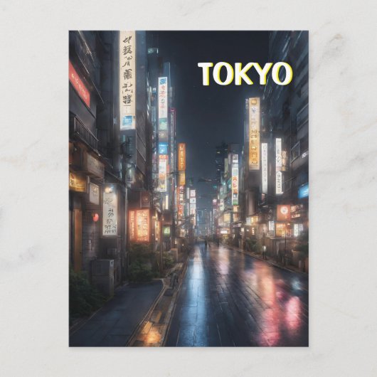 Tokyo Streets at Night Briefkaart (Voorkant)