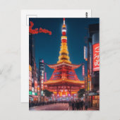 Tokyo Streets at Night Briefkaart (Voorkant / Achterkant)