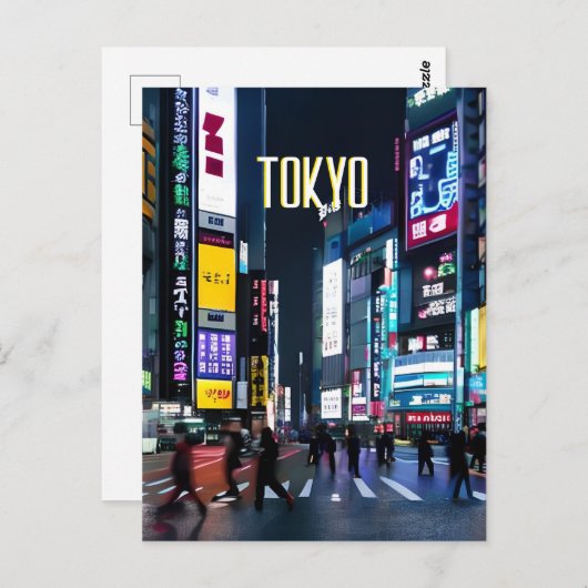 Tokyo Streets at Night Briefkaart (Voorkant / Achterkant)