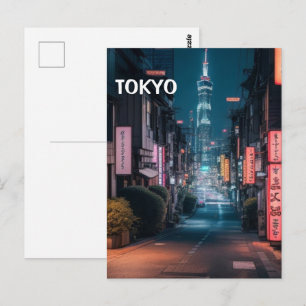 Tokyo Streets at Night Briefkaart