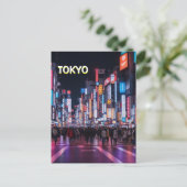 Tokyo Streets at Night Briefkaart (Staand voorkant)