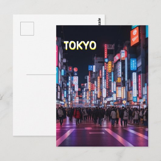 Tokyo Streets at Night Briefkaart (Voorkant / Achterkant)