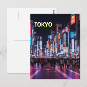 Tokyo Streets at Night Briefkaart