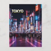 Tokyo Streets at Night Briefkaart (Voorkant)