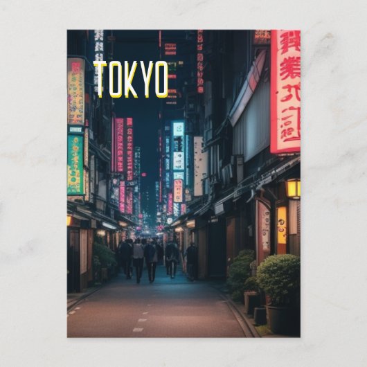 Tokyo Streets at Night Briefkaart (Voorkant)