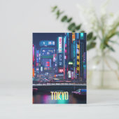 Tokyo Streets at Night Briefkaart (Staand voorkant)