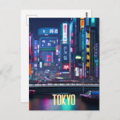 Tokyo Streets at Night Briefkaart (Voorkant / Achterkant)