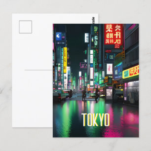 Tokyo Streets 's nachts Briefkaart