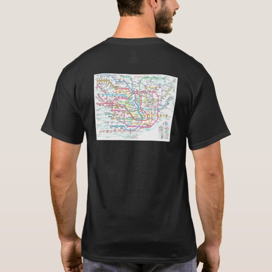 Tokyo Subway Map Japan T-shirt (Achterkant)