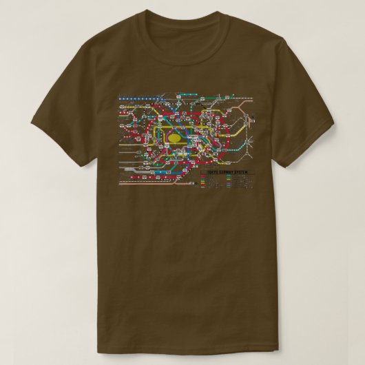 Tokyo Subway Map - Map of the Tokyo Subway System T-shirt (Design voorkant)