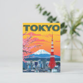 Tokyo Sunset and Mount Fuji Briefkaart (Staand voorkant)