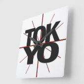 Tokyo Timezone Wall Clock Vierkante Klok (Hoek)
