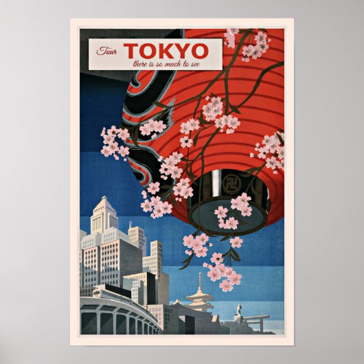 Tokyo Tour, vintage travelage poster (Voorkant)