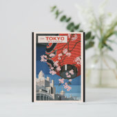 Tokyo Tour, vintage travelage poster Briefkaart (Staand voorkant)