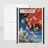 Tokyo Tour, vintage travelage poster Briefkaart (Voorkant / Achterkant)