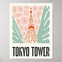 Tokyo Tower Japan abstracte reizen bloemsierkunst