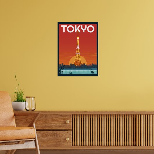 Tokyo Tower Japan reizen Retro geschenken Poster (Woonkamer 2)