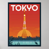 Tokyo Tower Japan reizen Retro geschenken Poster (Voorkant)