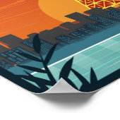 Tokyo Tower Japan reizen Retro geschenken Poster (Hoek)