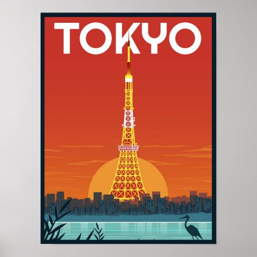 Tokyo Tower Japan reizen Retro geschenken Poster (Voorkant)