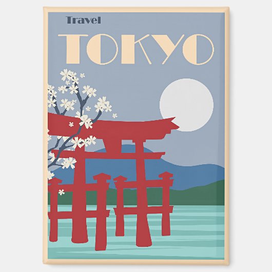 Tokyo Travel Poster Magneet (Voorkant)