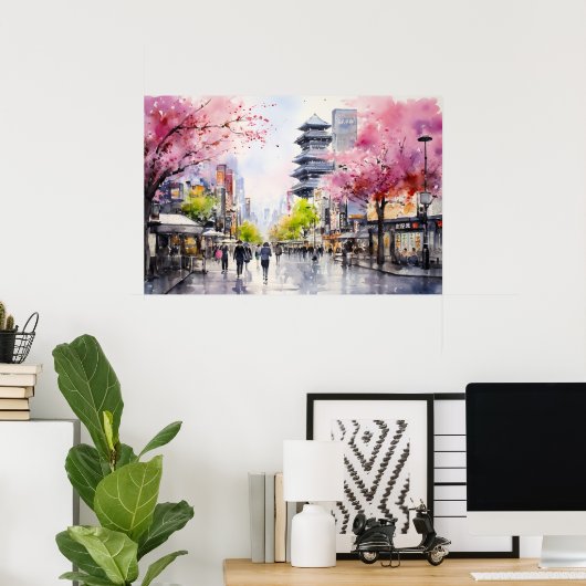 Tokyo Vibes - Cityscape Art Print (Thuiskantoor)