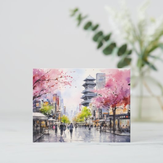 Tokyo Vibes - Cityscape Art Print Briefkaart (Staand voorkant)