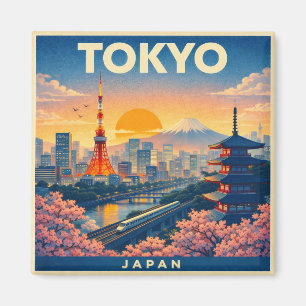 Tokyo Vintage Reisposter Magneet