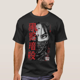 Tokyo Yami – Zwarte Schaduw Assassine met Kanjis T-shirt