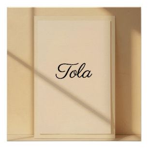 Tola Moderne Naam Poster – Gepersonaliseerde Muurp
