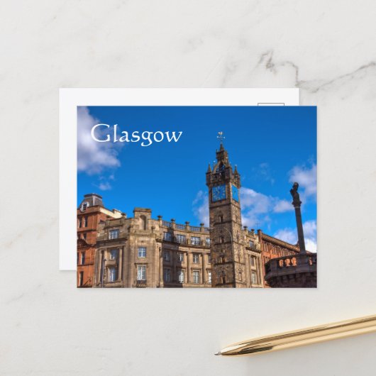 Tolbooth Steeple, Glasgow Cross, Glasgow ansichtka Briefkaart (Voorkant / Achterkant in situ)