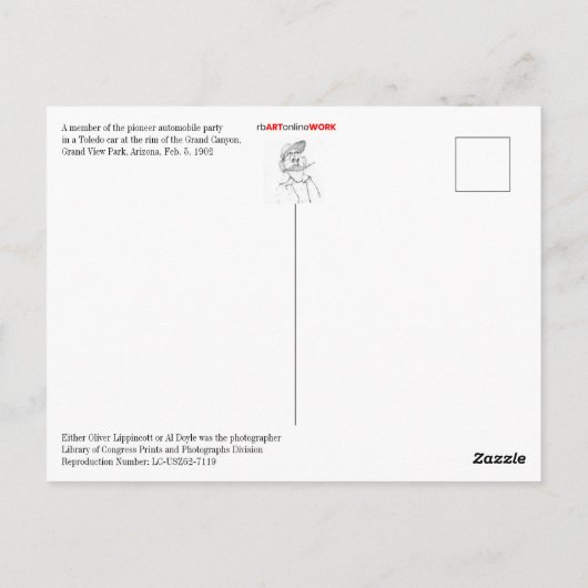 Toledo-auto op het Briefkaart van Grand Canyon (Achterkant)
