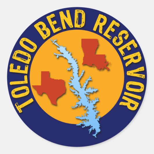 Toledo Bend Reservoir Ronde Sticker (Voorkant)