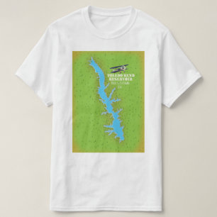 Toledo Bend reservoir Texas & Louisiana Kaart T-shirt