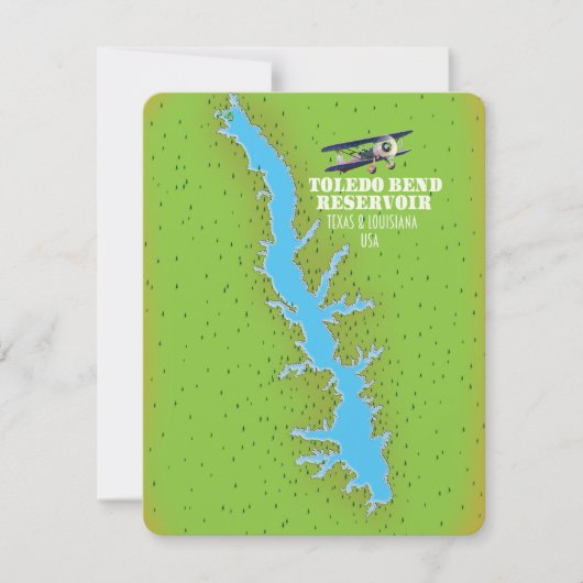 Toledo Bend reservoir Texas & Louisiana Map (Voorkant)