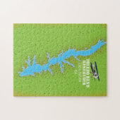 Toledo Bend reservoir Texas & Louisiana Map Legpuzzel (Horizontaal)