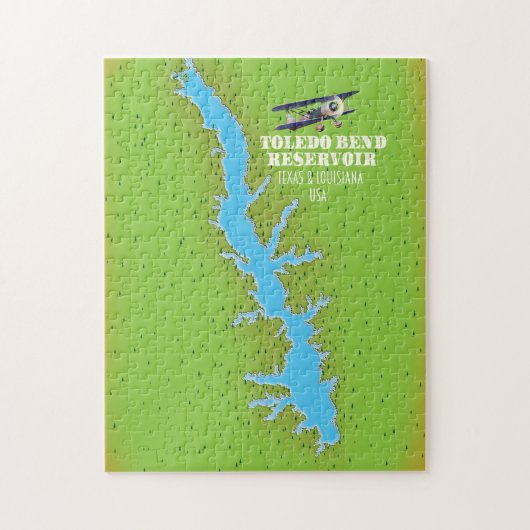 Toledo Bend reservoir Texas & Louisiana Map Legpuzzel (Verticaal)