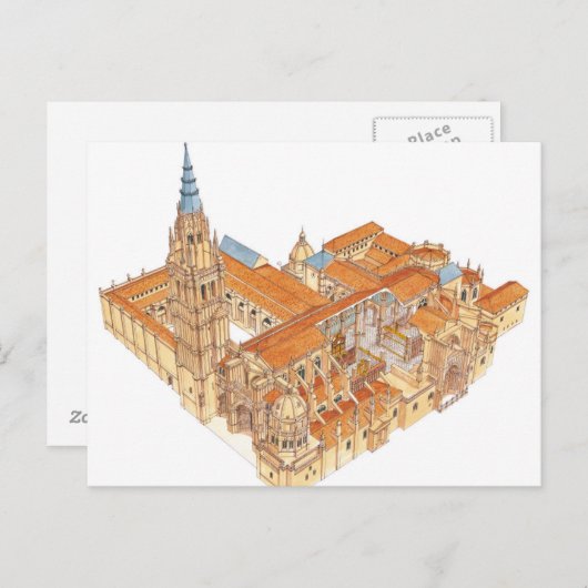 Toledo Cathedraal. Spanje Briefkaart (Voorkant / Achterkant)