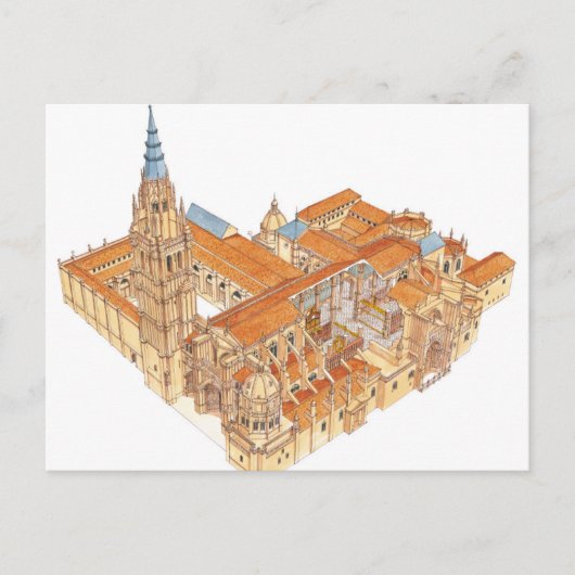 Toledo Cathedraal. Spanje Briefkaart (Voorkant)